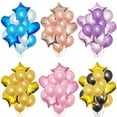 thumbnail image 4 of Globos de látex con confeti para niños y niñas, set de 14 unidades de Globos de aluminio con forma de estrella y corazón, decoración para fiesta de boda de cumpleaños, 4 of 4