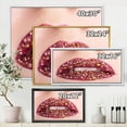 thumbnail image 4 of Designart 'Close-Up Of Girl Lips With Sequins' Modern Framed Canvas Wall Art Print, 4 of 5