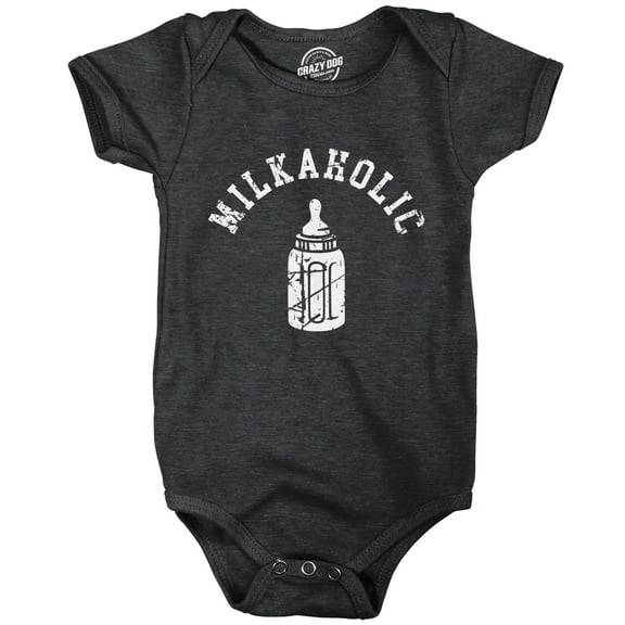 Milkaholic Baby Bodysuit Funny Milk Drinking Addict Joke Jumper for Infants
