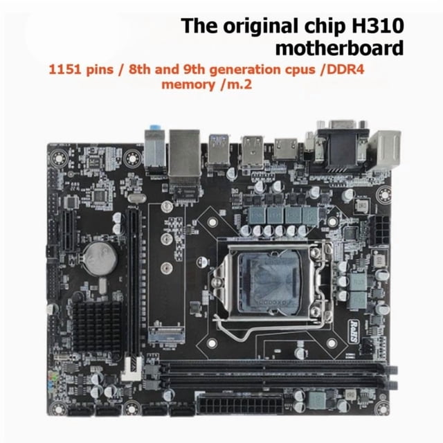 Placa Base H310 LGA 1151 Compatible con Memoria DDR4 de Doble Canal de 8.ª y 9.ª Generación para Placas Base Micro-ATX DDR4 LGA1151
