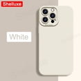 thumbnail image 1 of Pour iPhone 16 15 14 13 12 11 Pro Max Étui Shelluxe Carrée en Silicone Liquide Couverture Souple pour APPLE 11 12 13 Mini 14 15 16 Plus Étui Blanc Crème pour iPhone 15 ProMax, 1 of 6