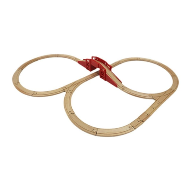 Vías de tren de madera, accesorios ferroviarios, 24 piezas, juguete de aprendizaje preescolar, resolución de problemas, juguete de madera para niños