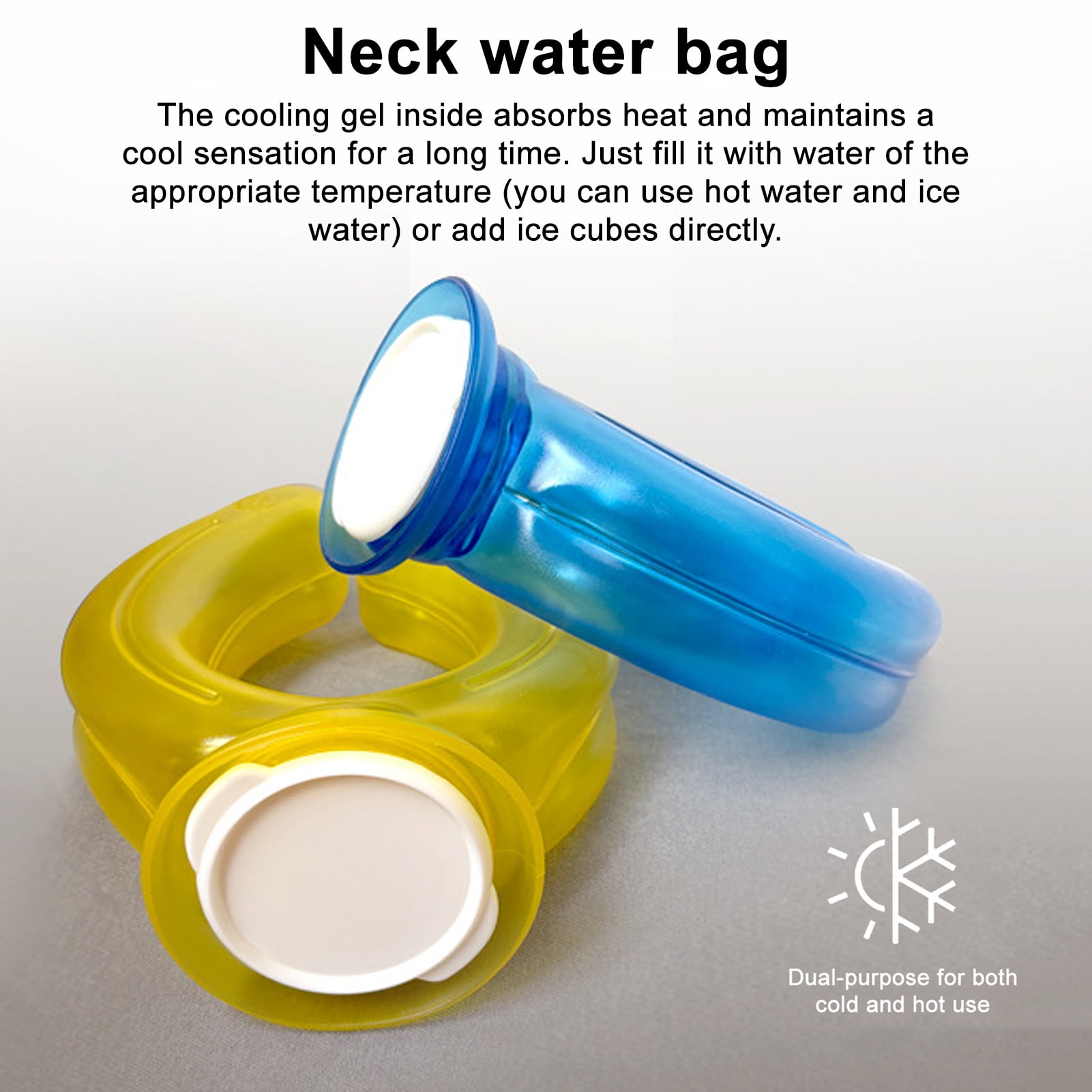 OIUR Neck Cooling Ice Pack with Velvet Cover U-shaped Cold Hot Compress Water Filled Bag Leak-proof PVC Summer Wearable Neck Cooling Tube Wrap Collar