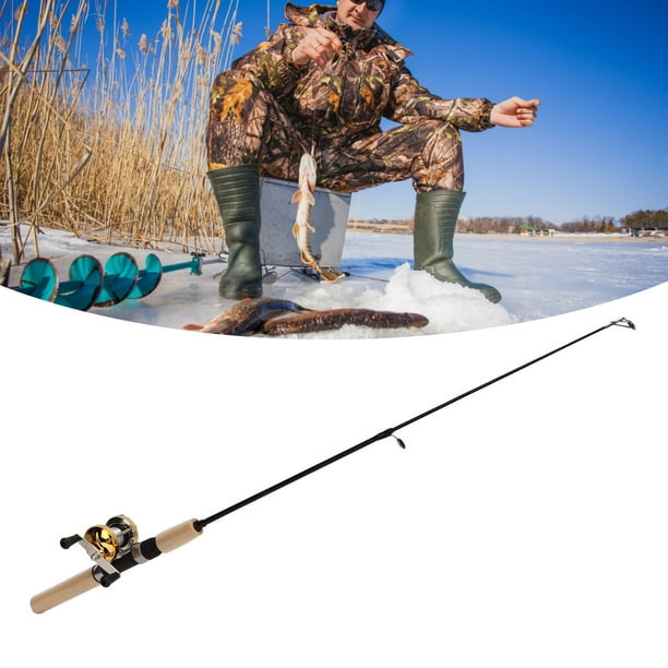 Ymiko Ice Fishing Pole, Ice Fishing Rod Stainless Steel Metal For Outdoor