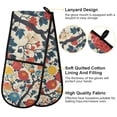thumbnail image 2 of Yayeee Double Oven Mitt Kitchen Heat Resistant Baking 35" x7" Quilted Glove, Vibrant Japanese Flowers, 2 of 6