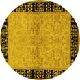 thumbnail image 1 of Ahgly Company Indoor Round Oriental Yellow Industrial Area Rugs, 3' Round, 1 of 4