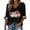 A446 Black, variant on Yuncity Womens Tshirt Halloween V Neck Floral Embroidery Tees Summer Fall 3/4 Sleeve Shirts Casual Outdoor Holiday Tops Size L