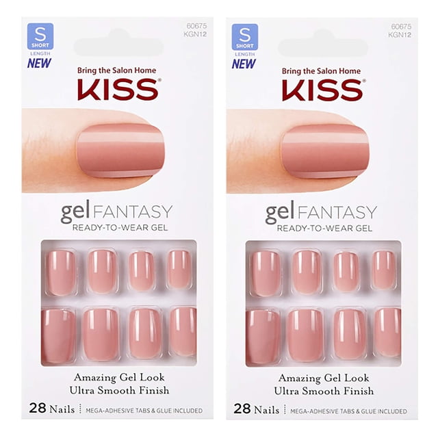 Set de uñas Kiss GEL FANTASY KGN12 (CINTAS), diseño corto, x2