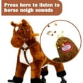 thumbnail image 3 of Kinbor Kids Ride on Horse Walking Pony Rocking Plush Toy With Neigh Sound & Wheels, Brown, 3 of 8