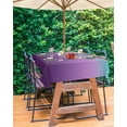 thumbnail image 3 of Fsddascl Teal Purple Ombre Outdoor Tablecloth - 52x70 Inch Rectangle Dining Table Cover, Modern Geometric Striped Abstract Art Waterproof Outdoor Table Cloth with Umbrella Hole & Zipper for Patio, 3 of 7