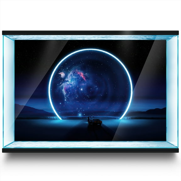 Aquarium Background Stickers -  Black Hole  Space  - Fish Tank Reptile Terrarium Decor Poster