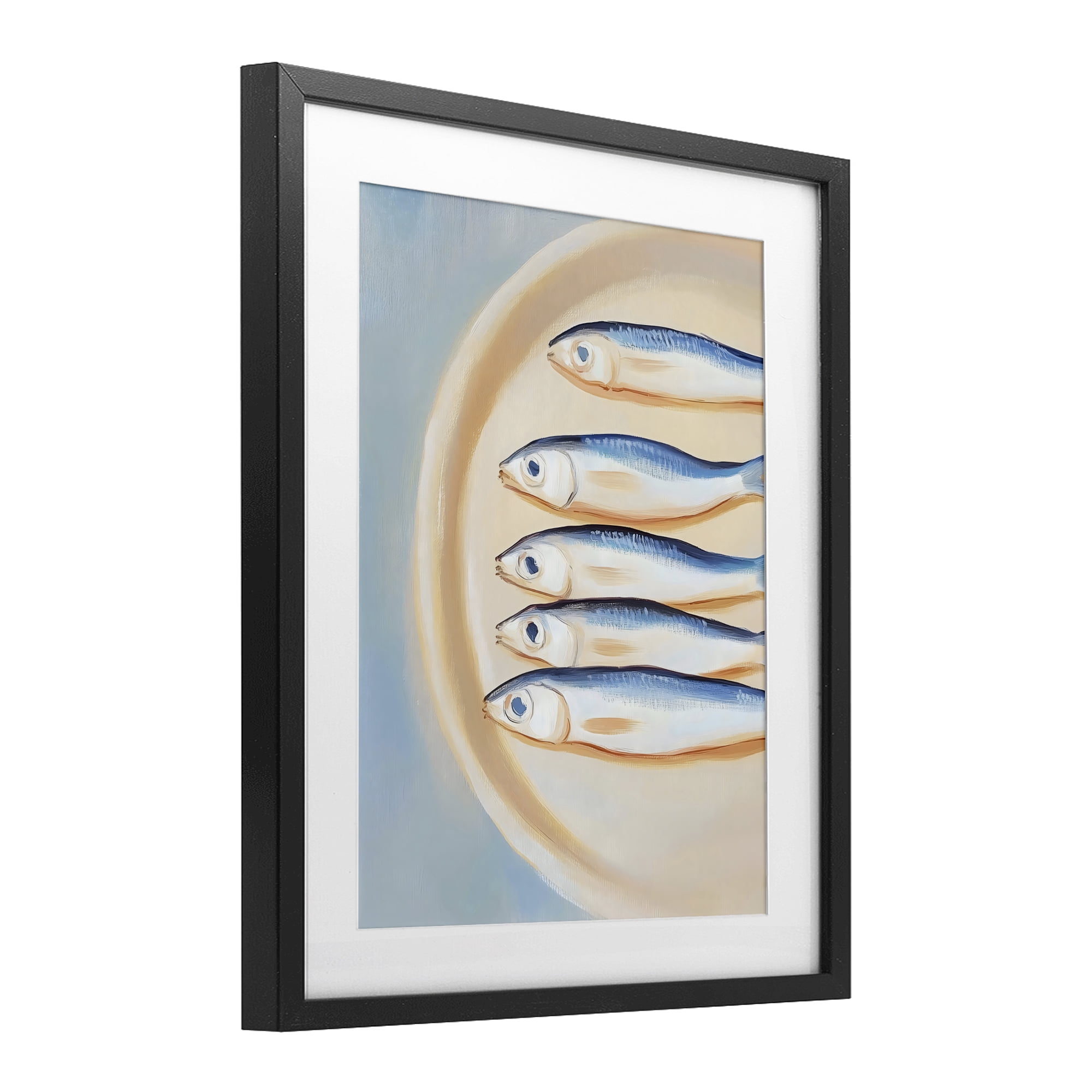 Stupell Industries Plate of Sardines Black Framed Print Under Glass, design by The Prints Vibe