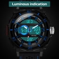 thumbnail image 2 of Men's Digital-Analog Sport Watch–Dual Time Display,Calendar, Alarm,Stopwatch,Waterproof Watch for Man with Silicone Strap Gift for Man, 2 of 8