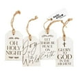 thumbnail image 2 of Set of 4 White and Gold HOLY NIGHT Stylish Wooden Gift Tag  5" x 3", 2 of 2