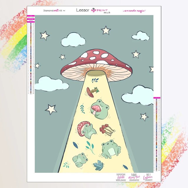 Pintura de diamantes de dibujos animados, imagen Kawaii de rana, Kits de punto de cruz, bordado de diamantes completo, decoración de mosaico, regalo de cumpleaños para niños