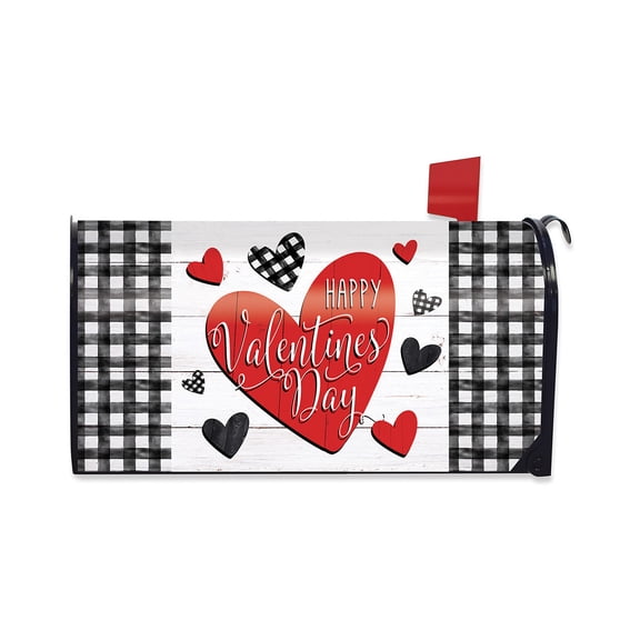 Briarwood Lane Valentine's Mailbox Cover - Standard Size - Checkered Valentine For Valentine's Mailbox Cover