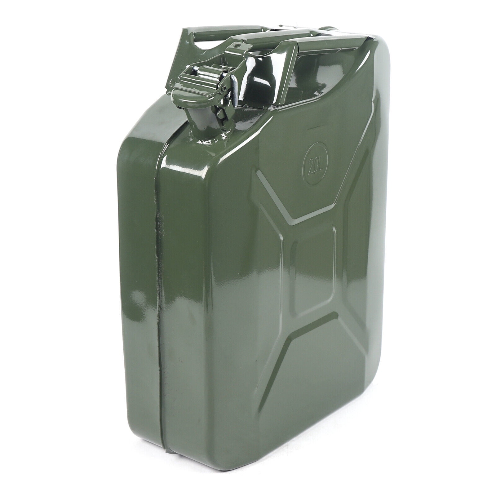 20L Vintage Green Metal Gas Can Fuel 5 Gallon Jeep Steel Green 20L (5 Gallon) 14.5" X 6.5" X 18" with Oil-out