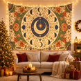 thumbnail image 3 of Moon Phases Around a Celestial Medallion, Mystical Vintage for Astronomy Fans, Lunar Wall Art, Housewarming Gift, Tapestry Wall Hanging for Bedroom and Study Room, 3 of 7
