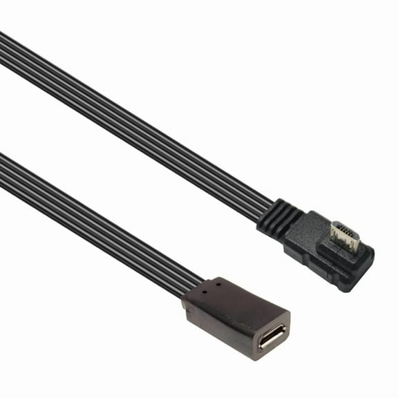 90 Degree Angled Micro USB Extension Cable Flat Silicone Charging Data Cord For Smartphones Tablets Cameras