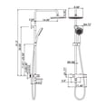 thumbnail image 5 of Triple Function Complete Shower System with Brass Rough-in Valve, ABS Rainfall Shower Head with Hand Held Shower and Tub Filler, 5 of 5