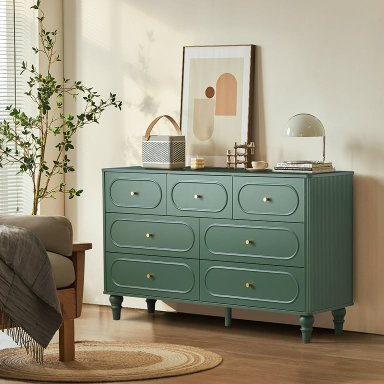 green emerald velvet dress Teddi® 6 Drawer Dresser with Customizable Knobs main image 0