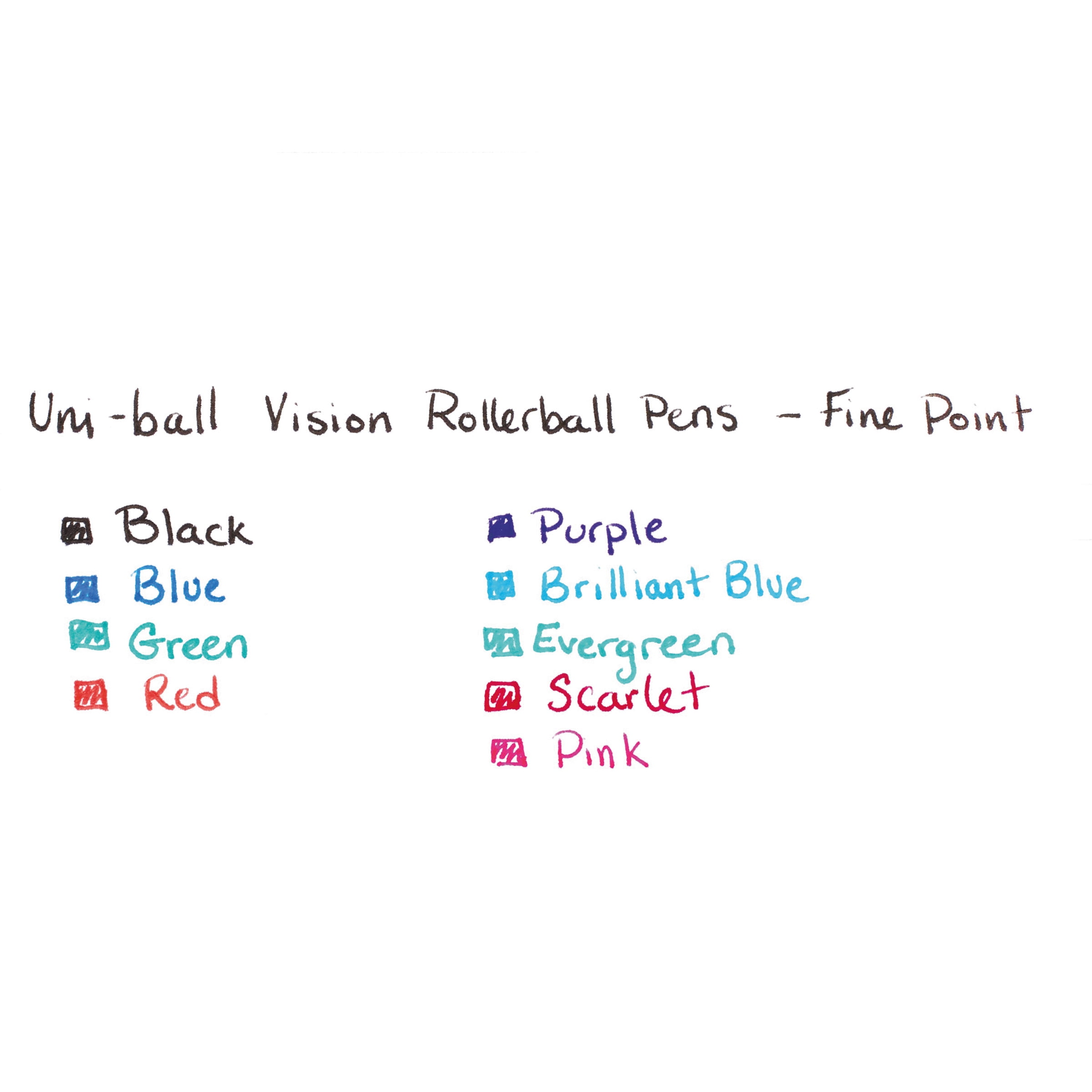 uni-ball Vision Roller Ball Stick Waterproof Pen Evergreen Ink Fine Dozen 60386