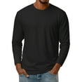 thumbnail image 3 of Mens Long Sleeve Shirts Crew Neck Thermal T-Shirt Thick Pullover Basic Tops Casual Comfortable Sweatshirt L Polyester, 3 of 4