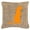 Orange, variant on Meerkat Burlap and Brown Indoor & Outdoor Decorative Fabric Pillow 18 x 18 in.