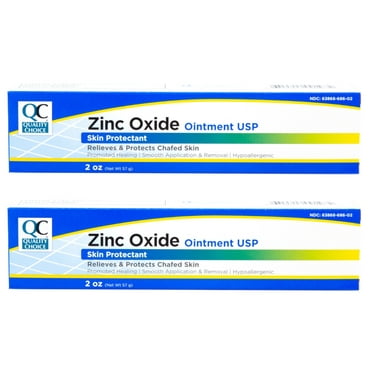 2 Pack Quality Choice Zinc Oxide Ointment Skin Protectant 2oz Each
