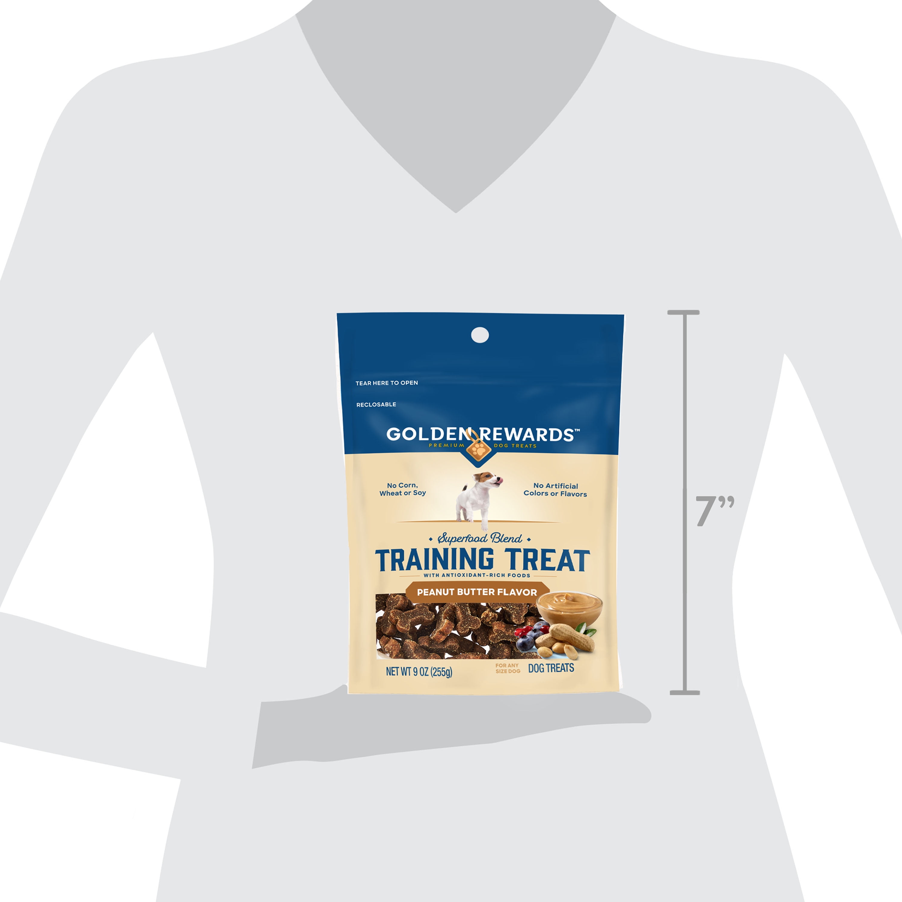 Golden Rewards Dog Training Treats with Peanut Butter Flavor, 9 oz Pouch