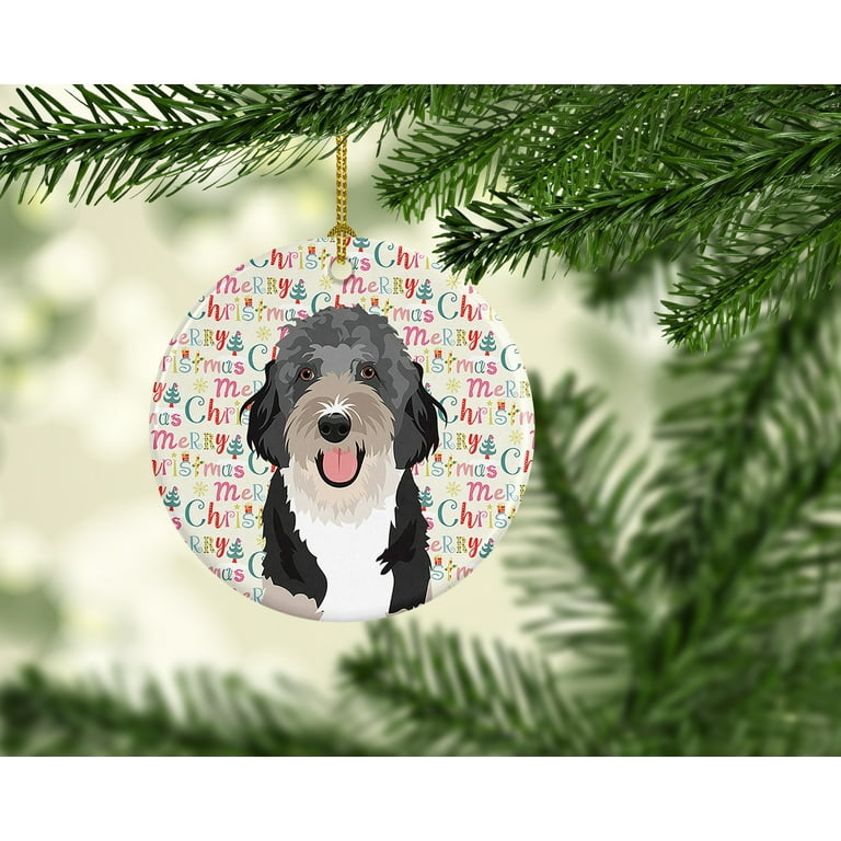 Aussiedoodle christmas ornament top
