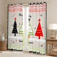 thumbnail image 2 of Feelyou Christmas Tree Black Out Curtains for Kids, Chic Buffalo Plaid Curtains Pack of 2 (42x63 Each), Cartoon Stars Print Bedroom Curtains, Living Room Curtains Decor, 2 of 6