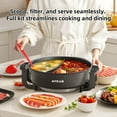 thumbnail image 6 of 6L Electric Hot Pot with Non-Stick Smokeless Design, Multi-Function Cooking Pot with Divider, Includes Ladle, Tongs, Oil Brush, 6 of 7