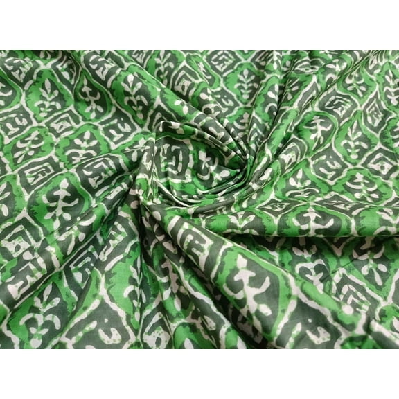 Indian Cotton 5 Yard Ethnic Running Loose Fabric Throw Floral Print Dressmaking