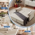 thumbnail image 6 of Aukfa 55" Convertible Sleeper Sofa Bed with Pull Out Couch, Velvet Tufted Button Backrest Loveseat - Beige, 6 of 8