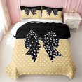 thumbnail image 2 of Erosebridal Lovely Satin Bow Ribbon Quilt Full for Girls, Romantic Floral Print Full Bedspread Sets, 3 Pieces 1 Coverlet and 2 Pillowcases, 2 of 7