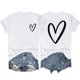 thumbnail image 1 of Tops Cortos para las Mujeres, Casual Impreso Delantero Corto Espalda Larga Manga Corta Raglan Cuello Redondo Blusa Hecha de Poliéster, Tops Largos para las Mujeres, 1 of 3