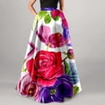 thumbnail image 2 of Summer Maxi Skirts for Women 2026 Elegant Floral Maxi Skirt with Pockets Swing Pleated Party Skirts for Women, 2 of 5