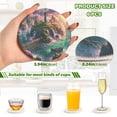 thumbnail image 3 of Haosy Set of 6 Drink Woven Coaster with Holder Heat Resistant Non-Slip Bar Coasters 4 Inches Lighthouse on Island and Bridge, 3 of 7
