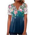 thumbnail image 1 of Camisetas con estampado floral con cuello en V para mujer Blusas femeninas cómodas de encaje con estilo Tops OAVQHLG3B Store lin121212, 1 of 5