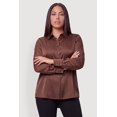 thumbnail image 2 of Women's Plus Size Satin Long Sleeve Button Front Shirt, 2 of 4