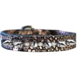 thumbnail image 2 of Silver Spike and Clear Crystal Dragon Skin Genuine Leather Dog Collar, 2 of 3