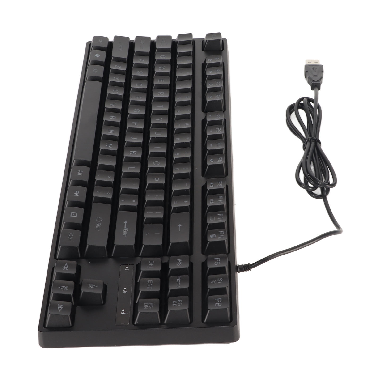 USB Wired Keyboard, Ergonomic Mechanical Keyboard 87 Keys Backlight  For Laptop