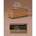 thumbnail image 2 of Vasagle EKHO Mid Century Leather Storage Ottoman, 43.3", Caramel Brown, 2 of 6