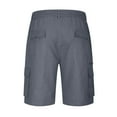 thumbnail image 5 of Resicozy Cargo Shorts Men Baggy Casual Summer Knee Length Bermuda Short Elastic Waist Big and Tall Multi Pockets Hiking Pants Gray L, 5 of 6