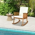 thumbnail image 4 of Gymax 2PCS Patio Wooden Rocking Chair Lawn Garden Outdoor w/ Armrest Cushion, 4 of 10