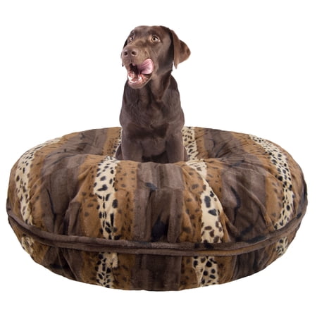 Bessie and Barnie Signature Wild Kingdom Luxury Extra Plush Faux Fur Bagel Pet/ Dog Bed