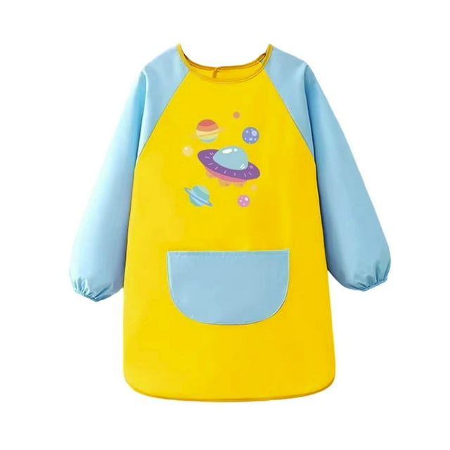 Tablier d'Art pour Garçons à Manches Longues avec Bretelles Ajustables, Tablier de Peinture pour Enfants, Activités Préscolaires et Maternelle