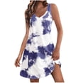 thumbnail image 1 of Robe Décontractée pour Femmes, Robe pour Femmes, Mode Décontractée Robe Imprimée Sans Manches Col en V avec Poche, Robe Sans Manches pour Femmes, Robe Décontractée pour Femmes, 1 of 7
