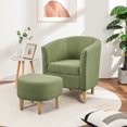 thumbnail image 7 of Lohoms Modern Curved Back Accent Chair with Ottoman, Green, 7 of 7